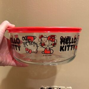 Sanrio Hello Kitty Glass Bowl with Red Lid